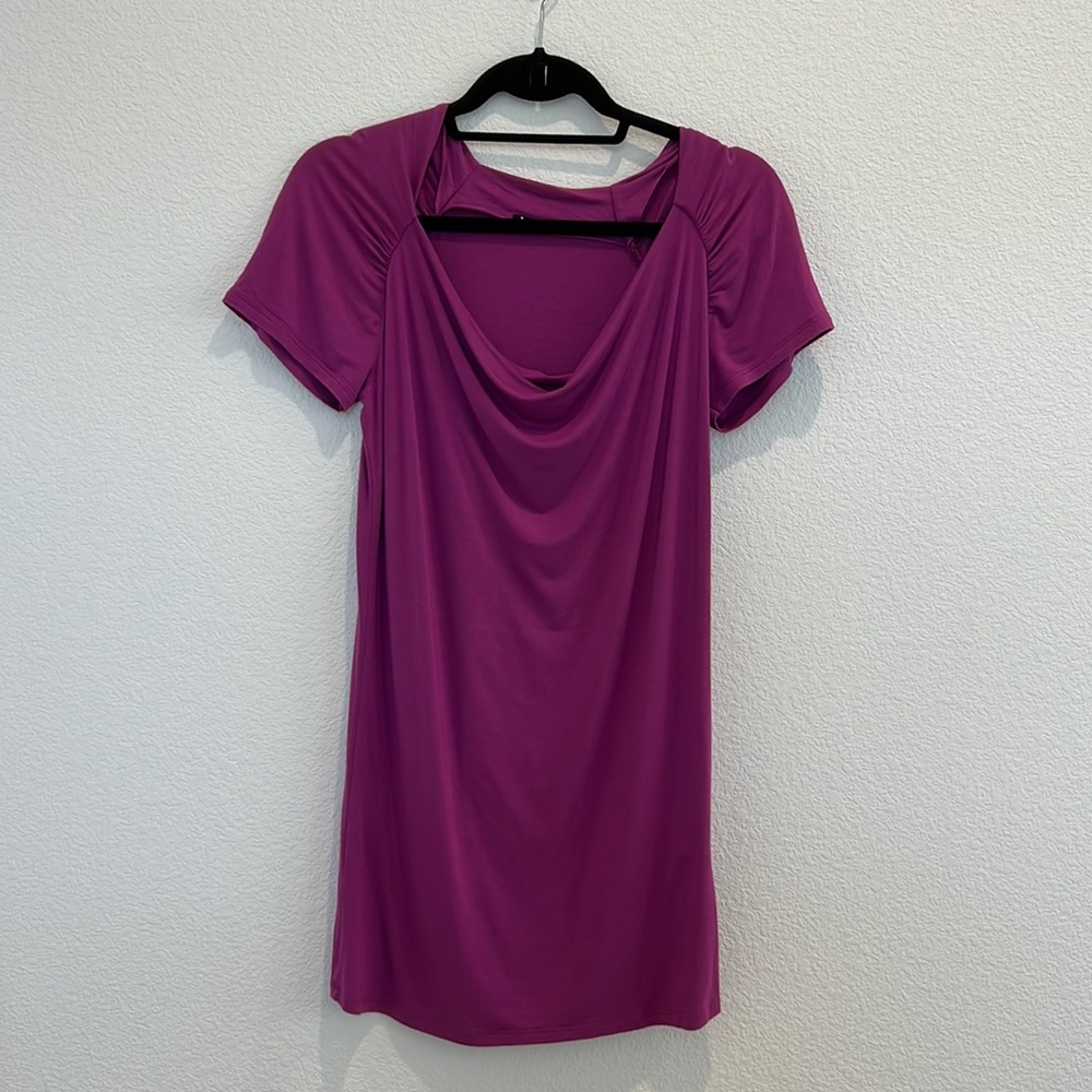 EUC Sisley size small raspberry short sleeve long t shirt